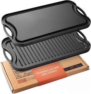 Reversible Double Sides Griddle Plate 2 in 1 Cast Iron <strong>Induction</strong> Grill <strong>Pan</strong> Griddle Plate for Gas Stove - Product Image 1