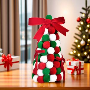 Décoration de Noël moderne pour salon, en polyester rouge, vert et blanc, faite à la main, incassable et réutilisable, pour arbre de Noël. - Product Image 2