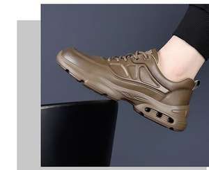 Nouvelle collection Printemps/Été 2026 : Chaussures décontractées pour hommes, style tendance, à semelle épaisse, pour l'extérieur, en cuir véritable et maille respirante, antidérapantes. - Product Image 6