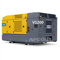 Compresor Diésel Atlas Copco V1200, 25 Bar, 34 m3/min, 365 psi, Atlascopco 1200 Cfm, Nueva Tecnología, Bomba de Aire de Tornillo Portátil para Minería