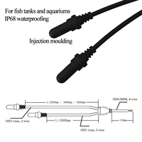 Sensor de Temperatura NTC de Doble Sonda 10K B3950/B3435, Sonda Impermeable IP68, Precisión de ±1% para Acuarios, Hidroponía y Refrigeración