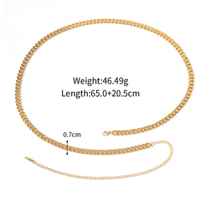 Verão aço inoxidável praia barriga cadeia corpo cadeia jóias 18k banhado a ouro cintura cadeia mulheres - Product Image 5