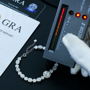 Exquisita Joyería Hip Hop para Hombre y Mujer, Pulsera de Tenis de Plata Sólida 925 con Moissanita VVS, Longitud Ajustable, Regalo para Bodas y Fiestas - Product Image 4