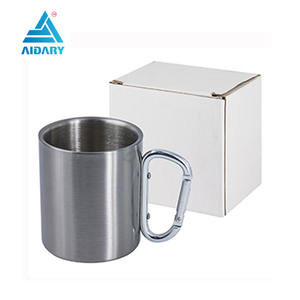 Tazza da Viaggio Premium in Acciaio Inossidabile Sublimabile con Manico e Moschettone - Tazza Portatile Antigoccia per Bere Direttamente, Tazza da Caffè - Product Image 2