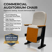 Chaise d'auditorium pliable en bois massif avec tablette d'écriture, sièges rembourrés pour salles de conférence et salles de cours
