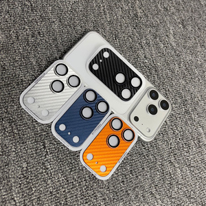 Metal Camera Cover 9H Gehard Glas Lens Schermbeschermer Accessoires voor iPhone 17 Pro Max Carbon Fiber Textuur Lens Covers - Product Image 3