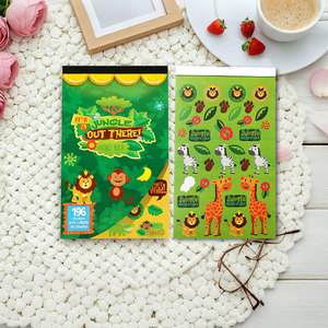 Lot d'autocollants <span class=keywords><strong>animaux</strong></span> de la jungle pour enfants (196 pièces) - Autocollants <span class=keywords><strong>sauvages</strong></span> de safari assortis pour tout-petits, cadeaux de fête et emballage cadeau - Product Image 2