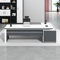 Set Scrivania Direzionale a L in Legno Stile Industriale Moderno Semplice con Sedia, Arredamento Ufficio Personalizzabile per Manager Singolo