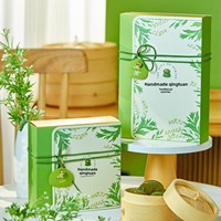 Boîte cadeau pliante en papier kraft imprimée sur mesure pour les pâtisseries chinoises du festival du printemps Qingtuan, emballage alimentaire en gros, festif