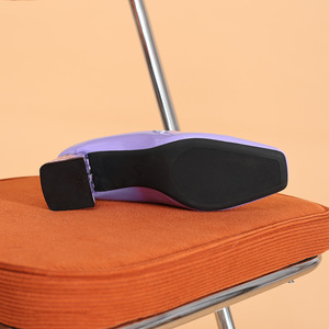 <span class=keywords><strong>Escarpins</strong></span> Xuanhui en cuir verni <span class=keywords><strong>violet</strong></span> à bout carré pour <span class=keywords><strong>femme</strong></span>, motif floral, talon carré, chaussures habillées élégantes, mode féminine, bureau, soirée - Product Image 6