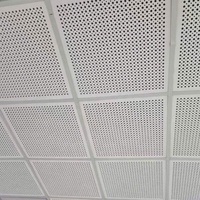 Plaques de plafond suspendues en plâtre perforées absorbant le son de 6 mm de diamètre, 600x600 mm, avec trous carrés pour bureau