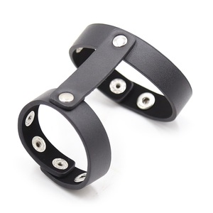 BDSM ห่วงรัดอวัยวะเพศชายแบบคู่, ห่วงรัดหนัง PU สำหรับผู้ชาย - Product Image 1