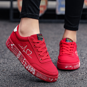 2026 Spring and Autumn New Red Black Canvas <b>Shoes</b> Trend Breathable Students Low Top Board Women CS-09 Canvas Trendy <b>Shoes</b> CS-09 - Product Image 4