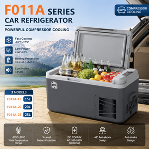 Réfrigérateur-congélateur portable pour voiture, compresseur, 15L, 20L, 25L, DC12V/24V, AC100-240V, refroidissement rapide -20°C ° Réfrigérateur de camping pour camping-car et camion - Product Image 4