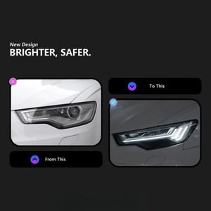 Faros Delanteros <span class=keywords><strong>A6</strong></span> Actualizados para <span class=keywords><strong>Audi</strong></span> <span class=keywords><strong>A6</strong></span> C7 2012-2018 a Estilo C8, Lámpara Delantera LED Modificada, DRL, Señal Dinámica, Luz Alta y Baja - Product Image 2