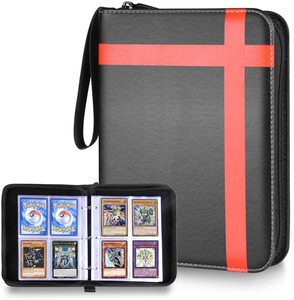 400 Pockets PU Leather Trading Card Binder Card Collector Side Loading Pocket Binder For Game Card