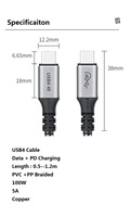 UnderB 4 able para underhunderbolt 3,1 100 yype W able con 40 bbps ATA y 8 @ 30Hz 5 @ 60 z