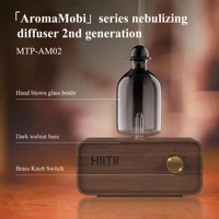 Diffuseur d'huiles essentielles sans eau avec base en bois de hêtre, alimenté par batterie rechargeable, pour usage hôtelier