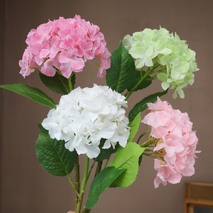 Hydrangea artificielle Ruilisi, grande fleur en soie, rose clair, rose foncé, blanc, vert, pour décorations de mariage et de maison - Product Image 1