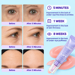 Sérum Gel Contour des Yeux Instantané Effet Lifting, Personnalisable en Usine, à Base de Microalgues Marines, Non Gras, avec Embout Applicateur, pour Réduire les Poches et Rajeunir la Peau Ternie - Product Image 2