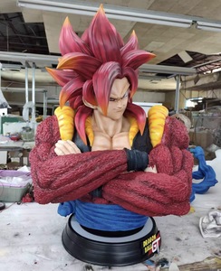 <span class=keywords><strong>Dragon</strong></span> <span class=keywords><strong>Ball</strong></span> Z Buste en résine Gogeta SSJ4 grandeur nature 1:1, sculpture d'anime, statue de collection, décoration - Product Image 2