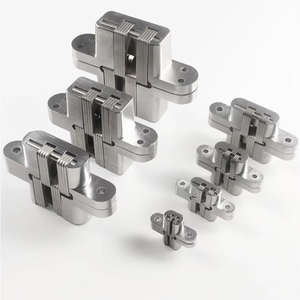 Zinklegierung Chrom-Finish Verdecktes 180-Grad-Scharnier für Schwerlastanwendungen, Kommerzielles 3D-Verstellbares Unsichtbares Türscharnier für Küche und Krankenhaus - Product Image 1