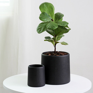 Pot de fleurs <span class=keywords><strong>en</strong></span> ciment mat lisse minimaliste moderne, pot architectural <span class=keywords><strong>en</strong></span> béton blanc cassé de style nordique, <span class=keywords><strong>grand</strong></span> modèle sur pied - Product Image 3