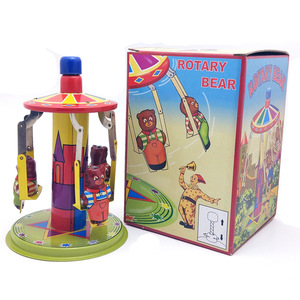 Carrusel Retro de Cuerda, Juguete Clásico de Metal, Regalo para Fiestas Infantiles, Oso Giratorio con Resorte de Metal Verde, Recuerdo Nostálgico de la Infancia - Product Image 6