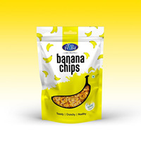 Op maat gedrukte, voedselveilige verpakkingen voor gedroogd fruit, plantain, aardappelchips en koekjes; staande pouches met ritssluiting van Mylar.