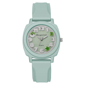 Reloj de silicona con diseño en relieve, reloj de moda, reloj informal para mujer, correa de cuarzo cuadrada, diseño simple - Product Image 5