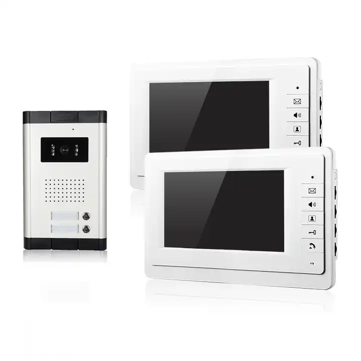 Sonnette Interphone Video avec 7 LCD Moniteur, Caméra de Surveillance  Extérieur Imperméable avec Vision Nocturne IR, Interphone Filaire Sonnette