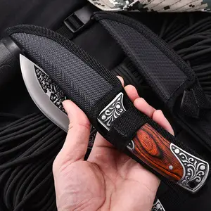 Top Selling Products 2023 Butchers Hand Forged Full Tang Outdoor Hunt Camping Pocket Hunting Wood Handle Fixed Blade Knife