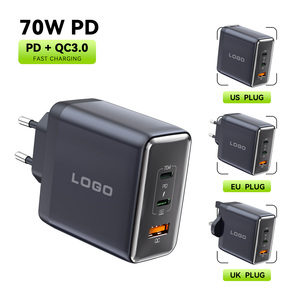 อะแดปเตอร์ชาร์จไฟแบบพับได้ 3 พอร์ต PPS PD 3.0 70W ขนาดกะ<span class=keywords><strong>ท</strong></span>ัดรัด สำหรับ MacBook Pro/Air iPad Pro - Product Image 1