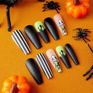 Hot Free Sample Newest Styles Trending Artificial Fingernails Low Price Wholesale Best Quality 24 PCs Art Nails Press On Nails