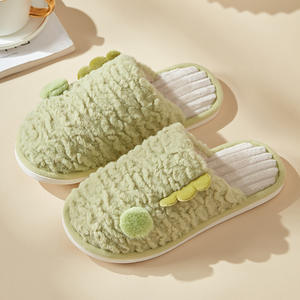 Chaussons d'intérieur chauds et résistants pour femme, en coton, motif cerf de dessin animé, mignons, pour la maison, fourrés, été-automne, avec coussin - Product Image 5