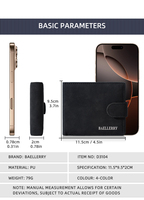Dompet Pria Minimalis Tipis Baru Baellerry 2026, Dompet Bisnis Pendek dengan Tempat Kartu, Slot Kartu PU yang Dapat Dilepas