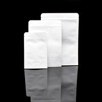 High Quality Reusable White Kraft Paper Pouches With Aluminum Foil Lining Portable Waterproof Food Storage Bags With Zipper