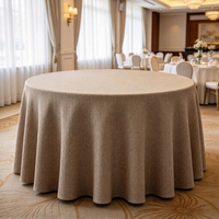 Nappe ronde moderne imprimée de luxe en tissu tissé, lavable, texture lin naturel, pour salle à manger, banquets et décoration d'événements