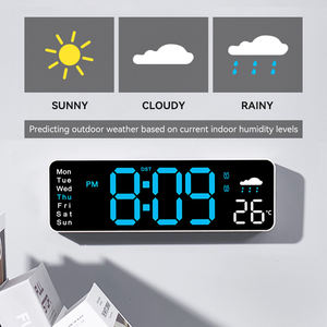 직사각형 대형 디스플레이 경쟁 가격 기상 온도 가정용 전자 디지털 스마트 Led 벽 시계 원격 제어 - Product Image 3
