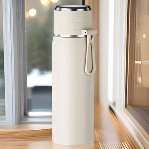 Botella de Agua Aislada de Acero Inoxidable de 500 ml, Taza de Viaje de Doble Pared con Asa, Ideal para Regalo - Product Image 1