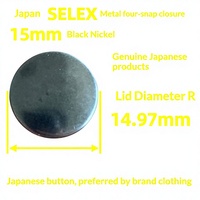Boutons-pression ronds à quatre griffes SELEX, boutons-pression métalliques pour vêtements, accessoires vestimentaires haut de gamme, nickel noir, 15 mm, provenance Chine