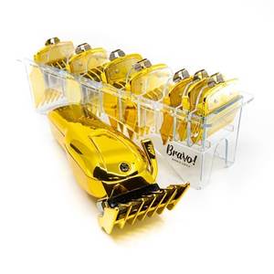 Set di Pettini Magnetici in Plastica per Salone e Barbiere, 10 Misure, Colore <span class=keywords><strong>Oro</strong></span>, per Clipper Professionali - Product Image 3