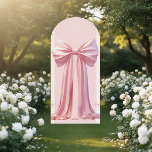 Décor mural en tissu rose avec nœud en forme d'arche, en spandex élastique, pour mariage, fête prénuptiale, anniversaire, fournitures de fête, Chine - Product Image 2