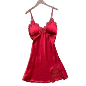 Conjunto de dos piezas de ropa de estar por casa de imitación de seda negra, estilo europeo y americano, a la moda y cómodo, al por mayor. - Product Image 5
