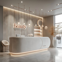 Comptoir de réception en bois laqué argent design moderne de luxe pour hôtels, petites boutiques et salons de beauté