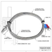 Sonde de température industrielle en acier inoxydable haute précision, capteur de température E K J T Pt100, thermocouple de surface 1 ℃   25 mm
