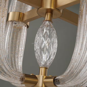 Lampada da Parete in Vetro con Polvere Dorata in Stile Moderno, Lampada Decorativa per Soggiorno, Hotel, Ristorante, Lobby o Villa - Product Image 3