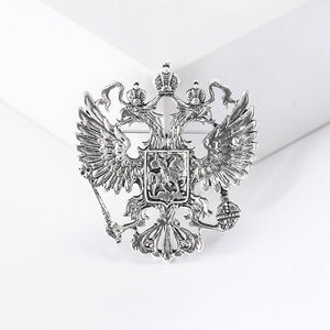 Vintage Animal Broches Metal Lapel Pin Alloy Double Head <span class=keywords><strong>Eagle</strong></span> <span class=keywords><strong>Brooch</strong></span> Pin para homens Mulheres Roupas Decoração - Product Image 2
