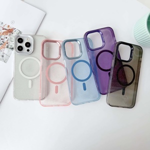 Tùy Chỉnh Pha Lê Rõ Ràng Bling Hút Từ Trường Hợp Điện Thoại Iphone14 15 Pro Max Kẹo Long Lanh Trong Suốt TPU + PC Chống Sốc Bán Buôn - Product Image 6