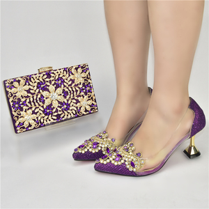2021 Guangzhou Inmyshop ultimi <span class=keywords><strong>sandali</strong></span> disegni per la signora grandi colori <span class=keywords><strong>blu</strong></span> scarpe italiane abbinate set di borse per le donne dell'ufficio - Product Image 3
